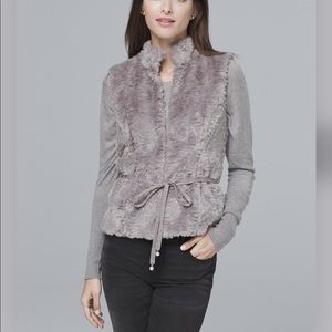 White House Black Market Faux Fur Vest